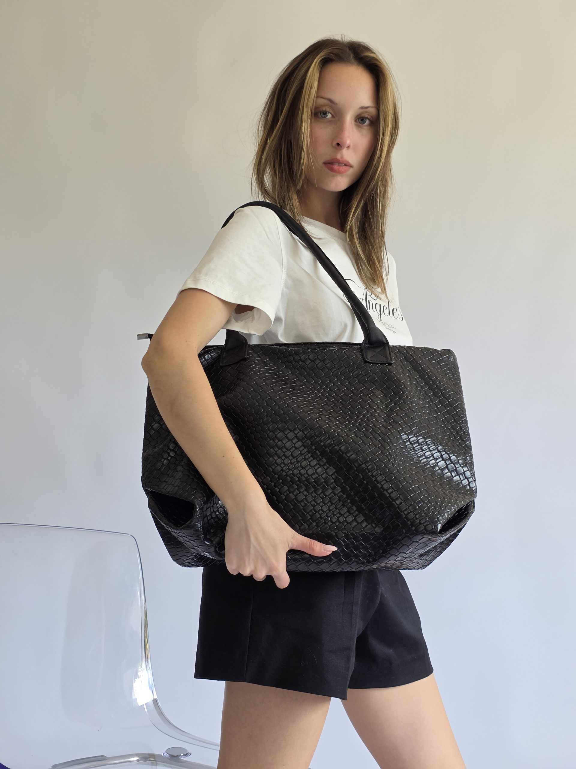 תיק Shopper שחור גדול